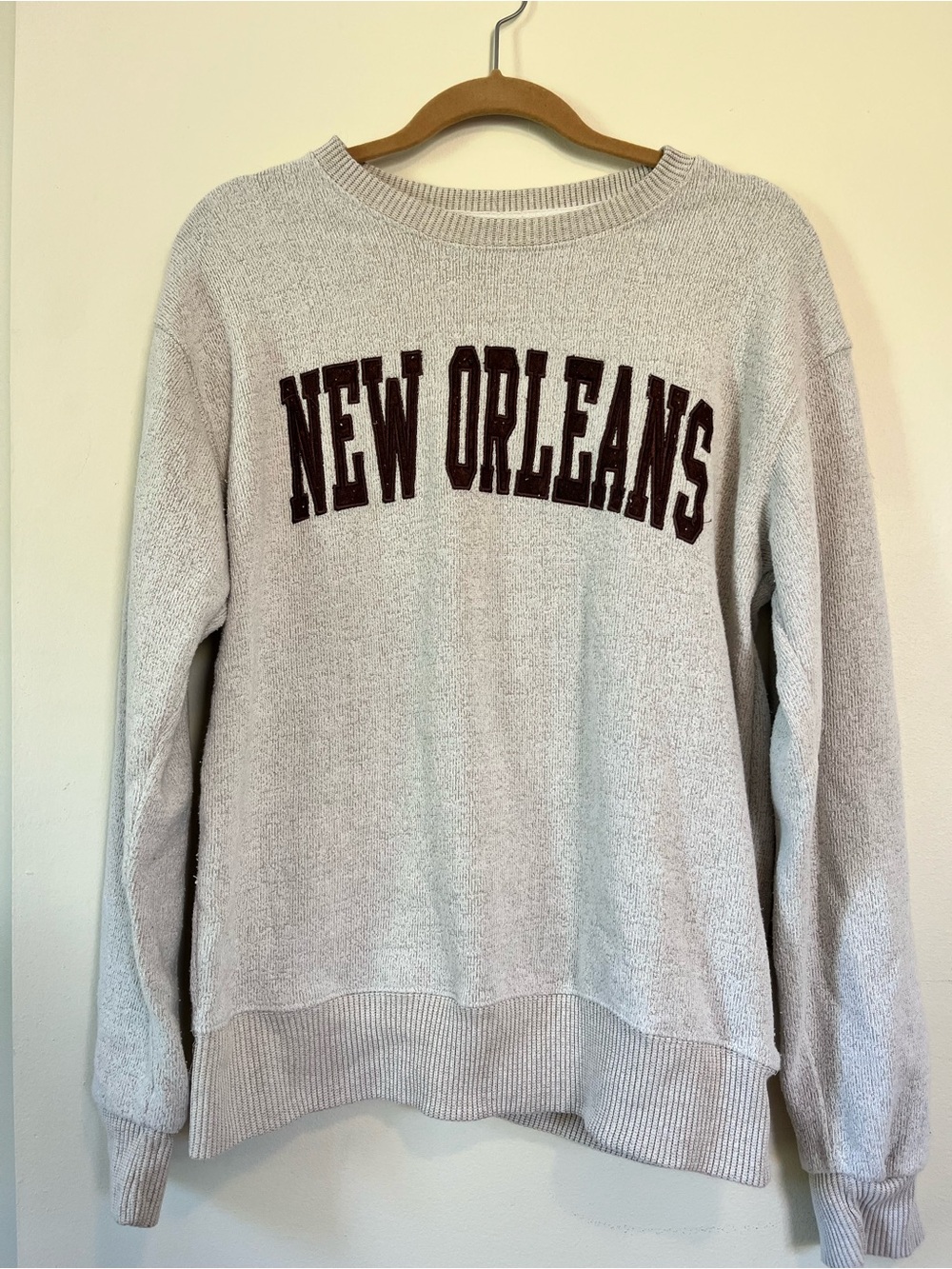 New Orleans Crewneck Sweater - Light Gray